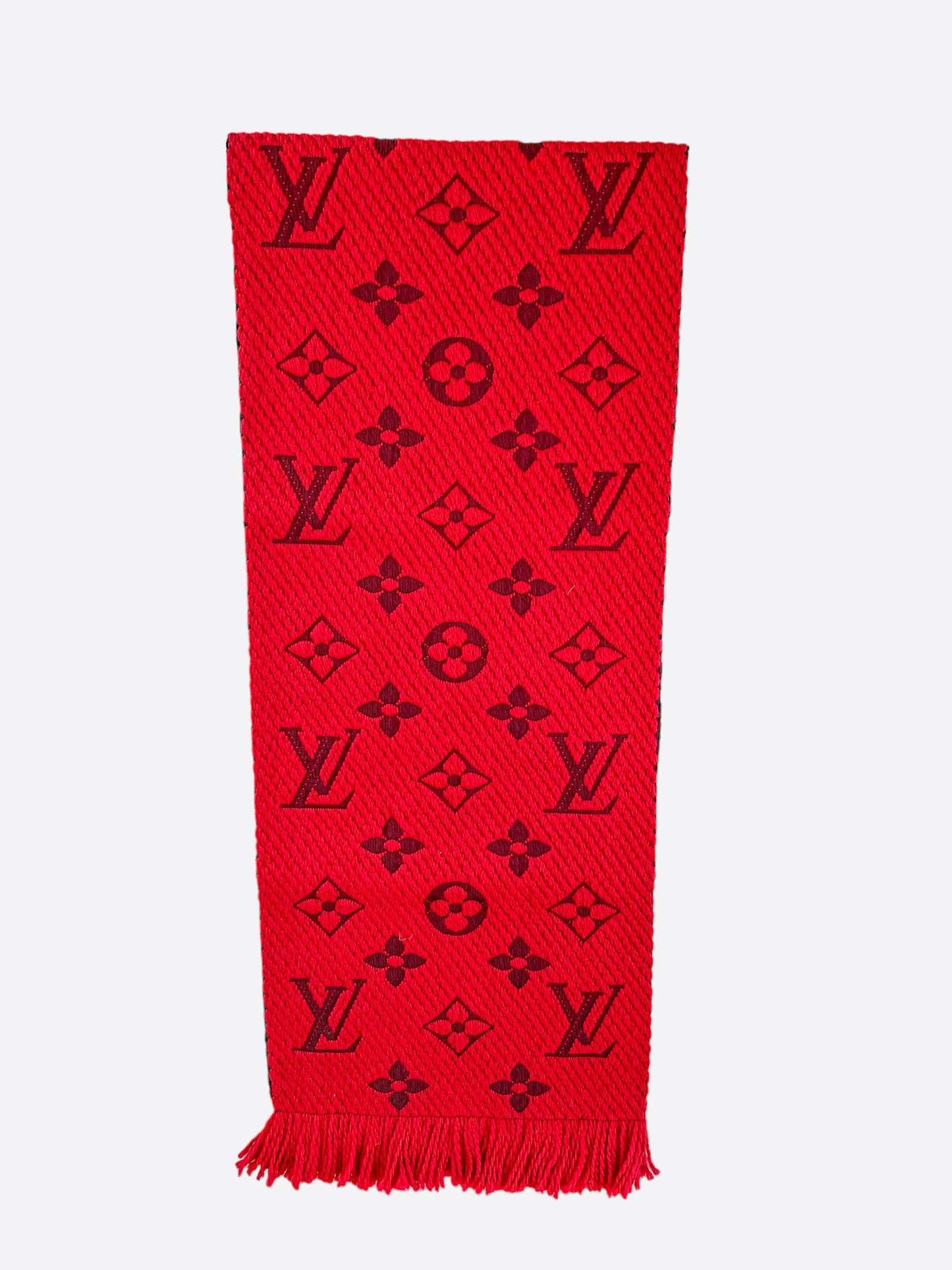 Louis Vuitton Red Monogram Logomania Scarf