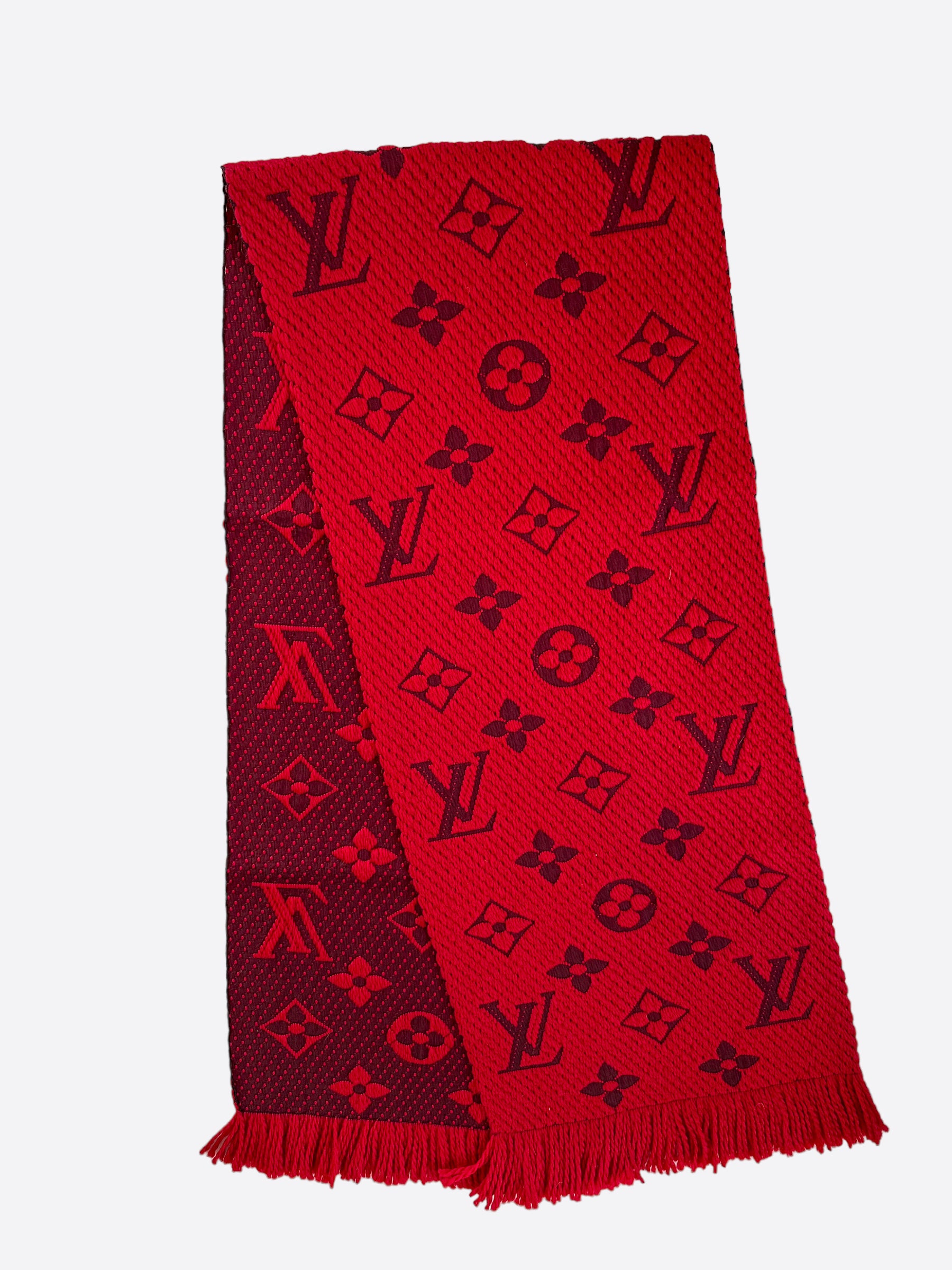Louis Vuitton Red Monogram Logomania Scarf