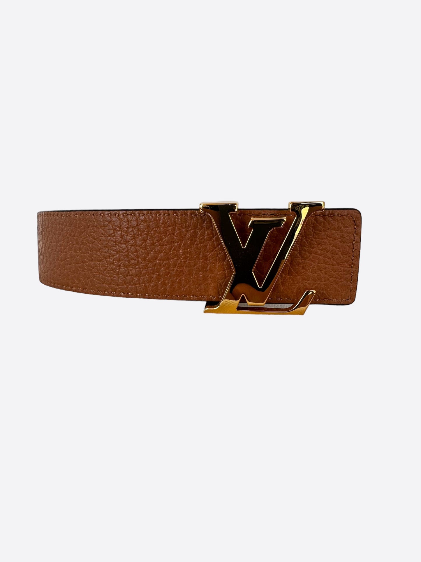 Louis Vuitton Black/Brown Leather Reversible Initiales Belt Louis