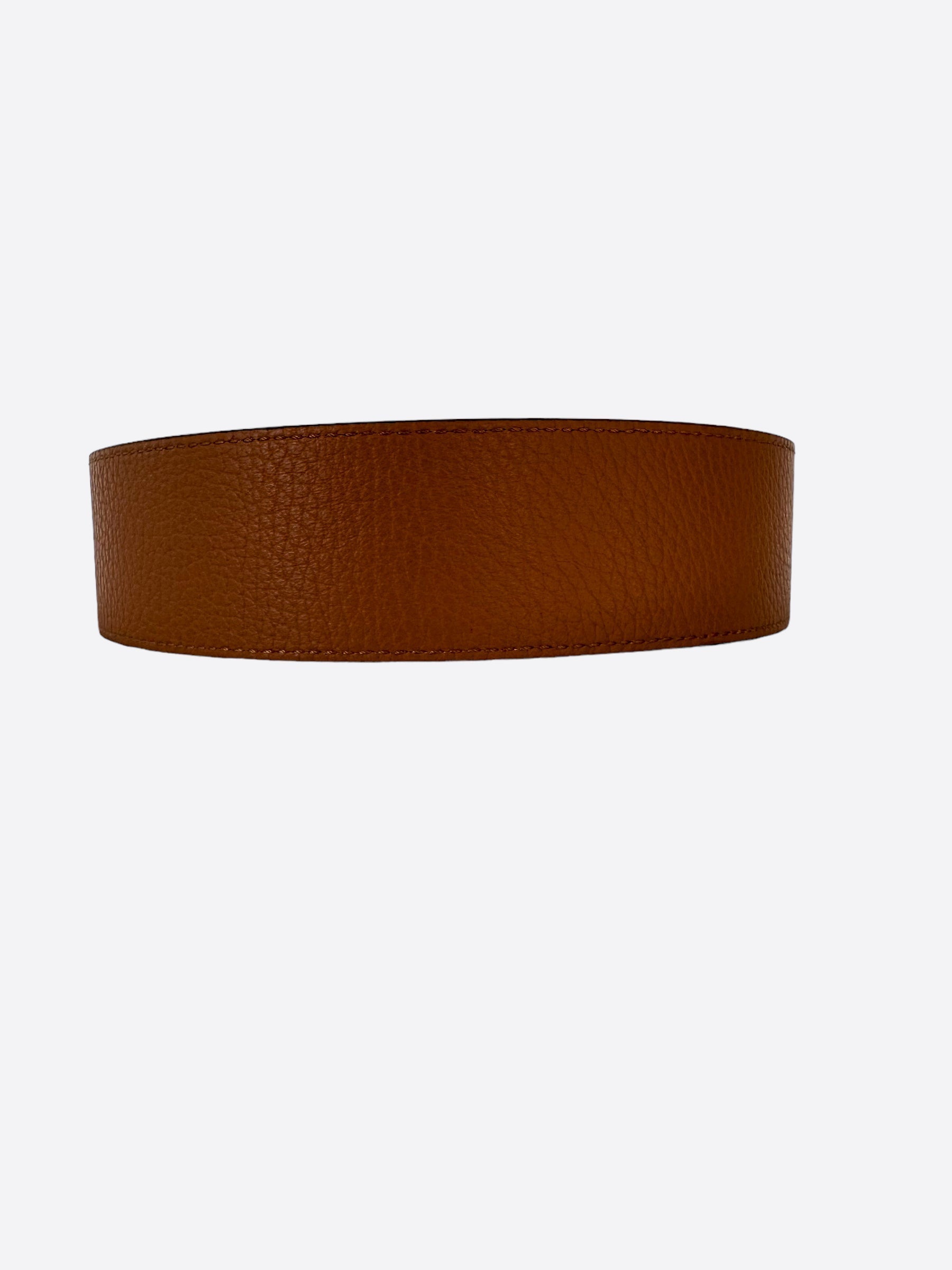 Louis Vuitton Reversible Leather Strap XL Brown Black ref.49078