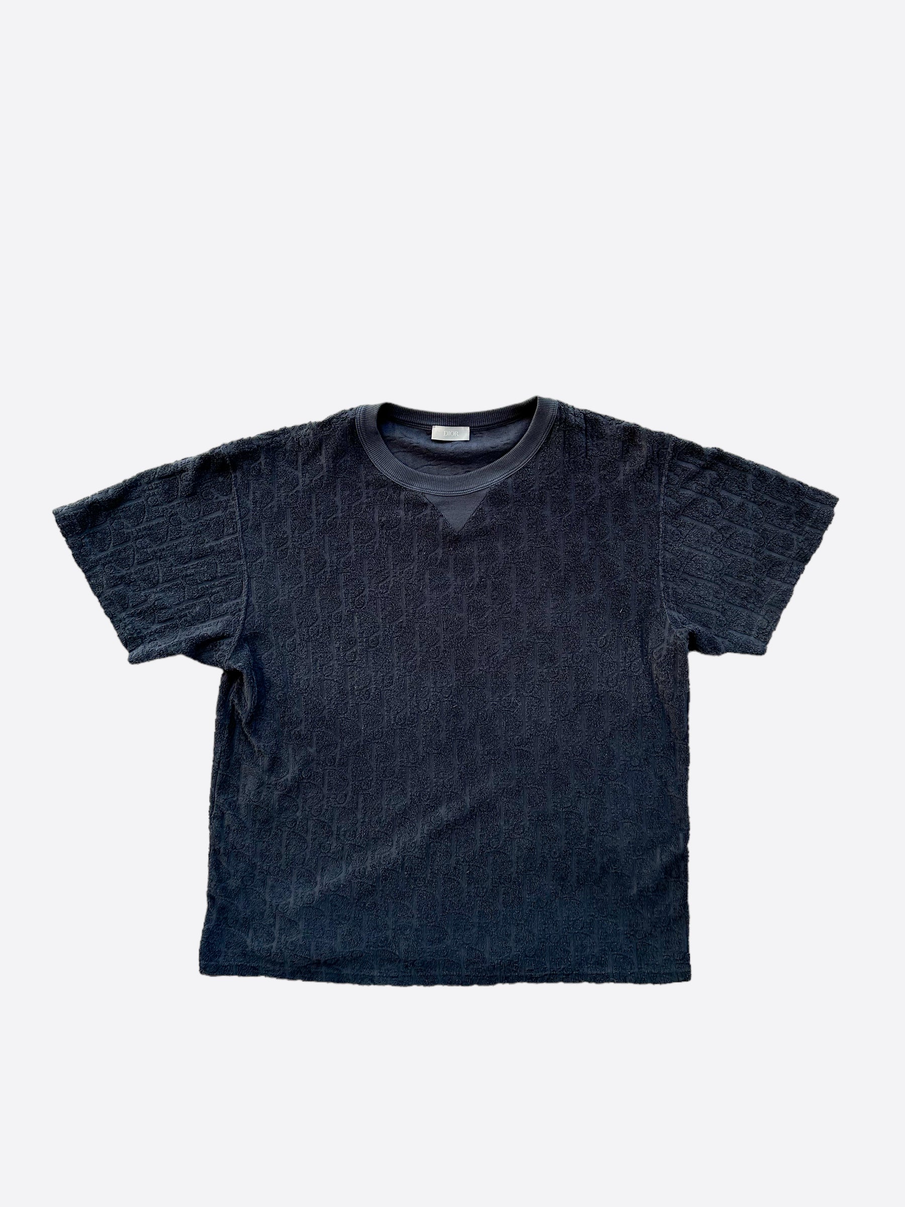 Navy dior hot sale t shirt