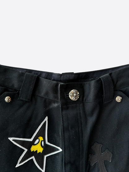 Chrome Hearts Matty Boy Black Cross Patch Carpenter Shorts