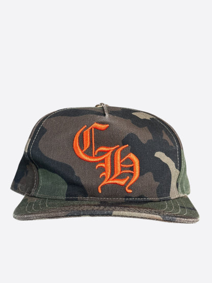 Chrome Hearts Camouflage Orange CH Logo Hat