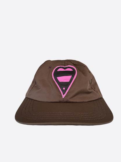 Chrome Hearts Matty Boy Brown & Pink Nylon Heart Hat