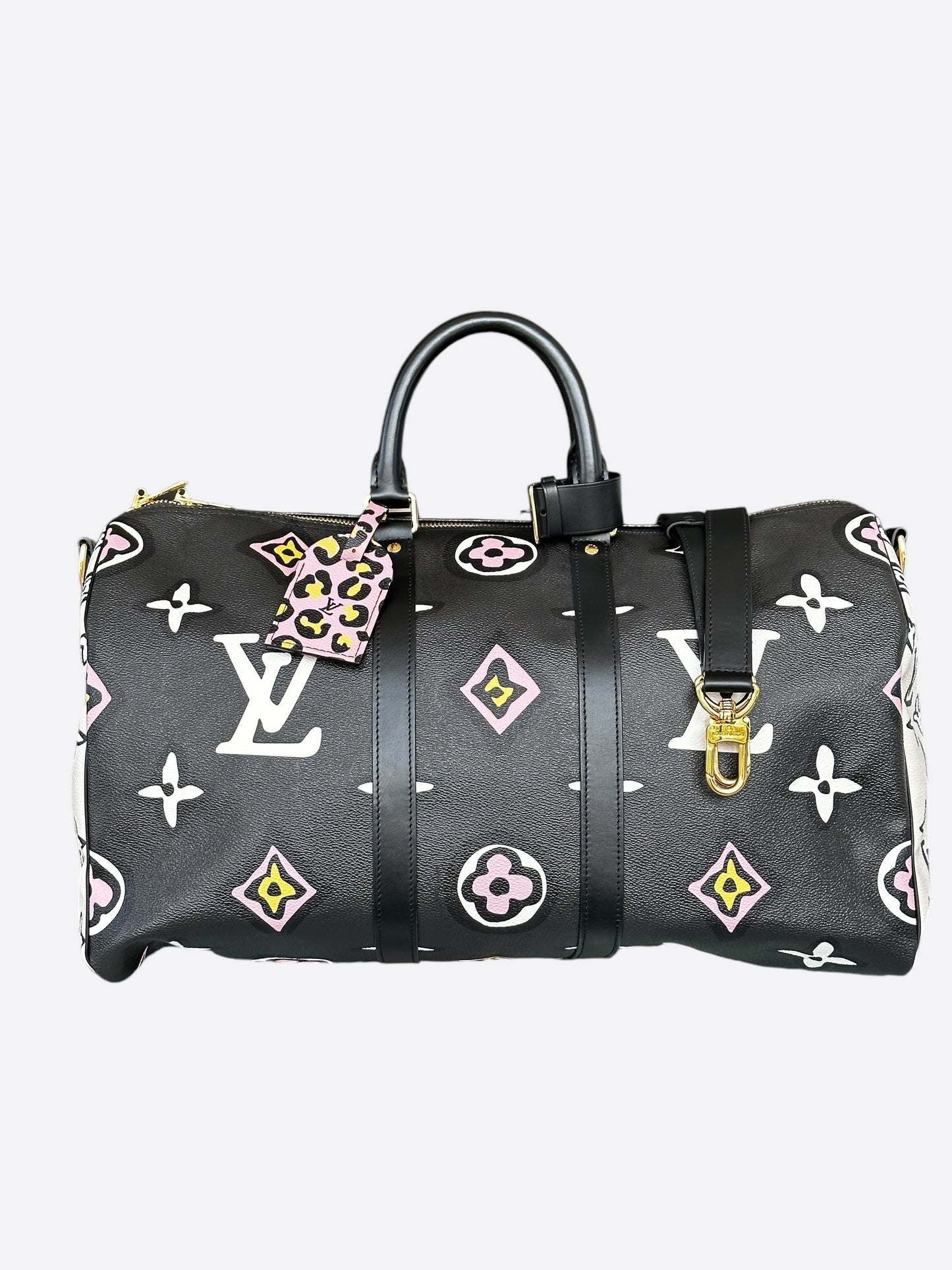 Louis Vuitton Black Wild At Heart Monogram Keepall 45