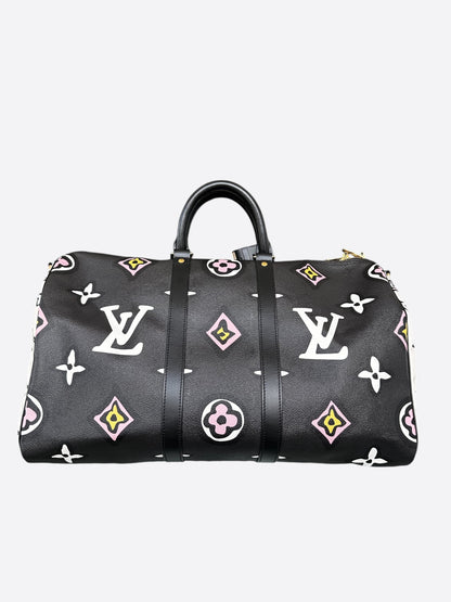 Louis Vuitton Black Wild At Heart Monogram Keepall 45