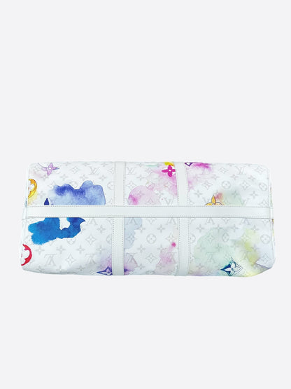 Louis Vuitton White Watercolor Monogram Keepall 50