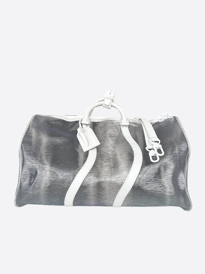 Louis Vuitton Grey & White EPI PVC Transparent Wavy Keepall