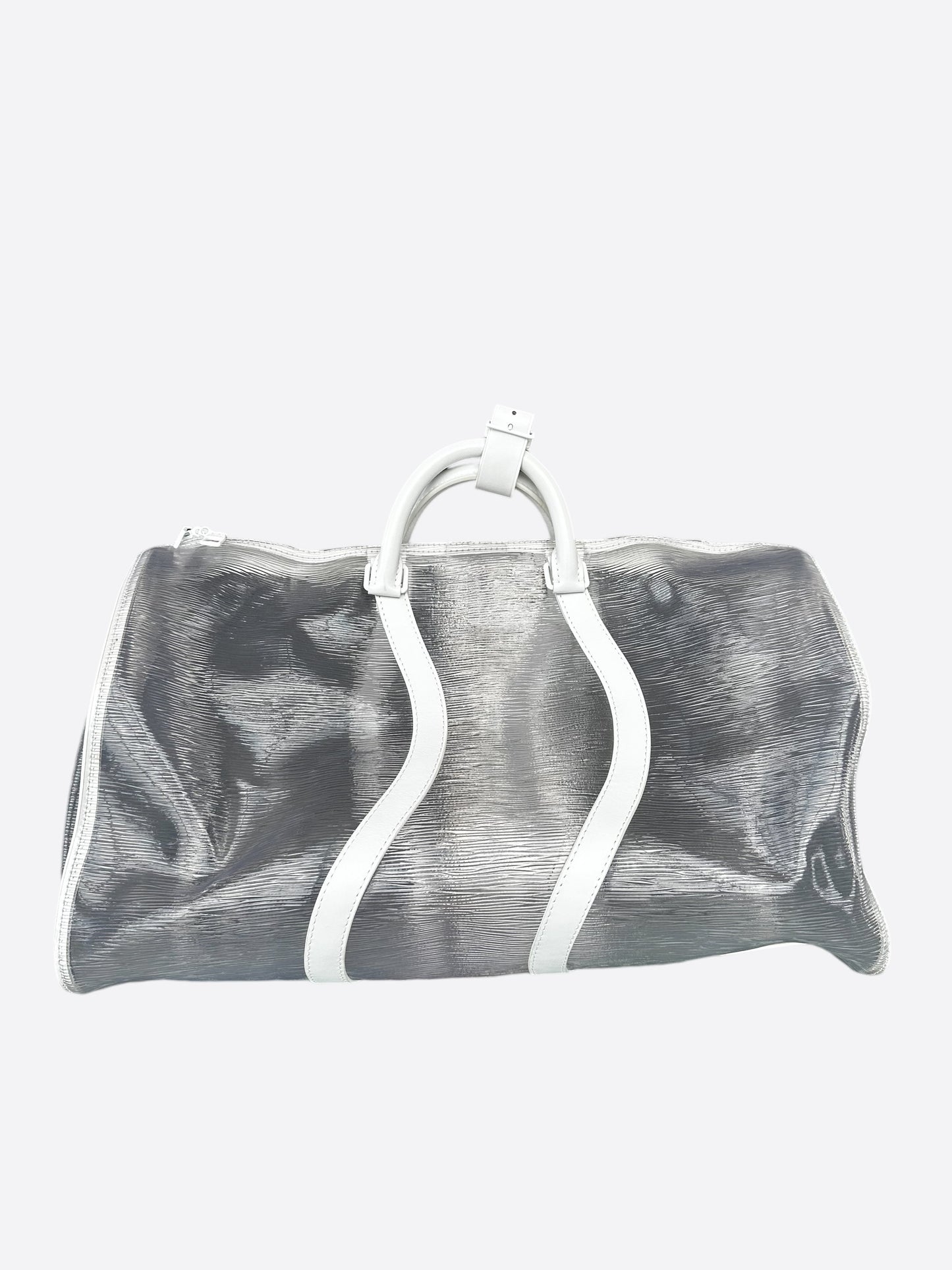 Louis Vuitton Grey & White EPI PVC Transparent Wavy Keepall