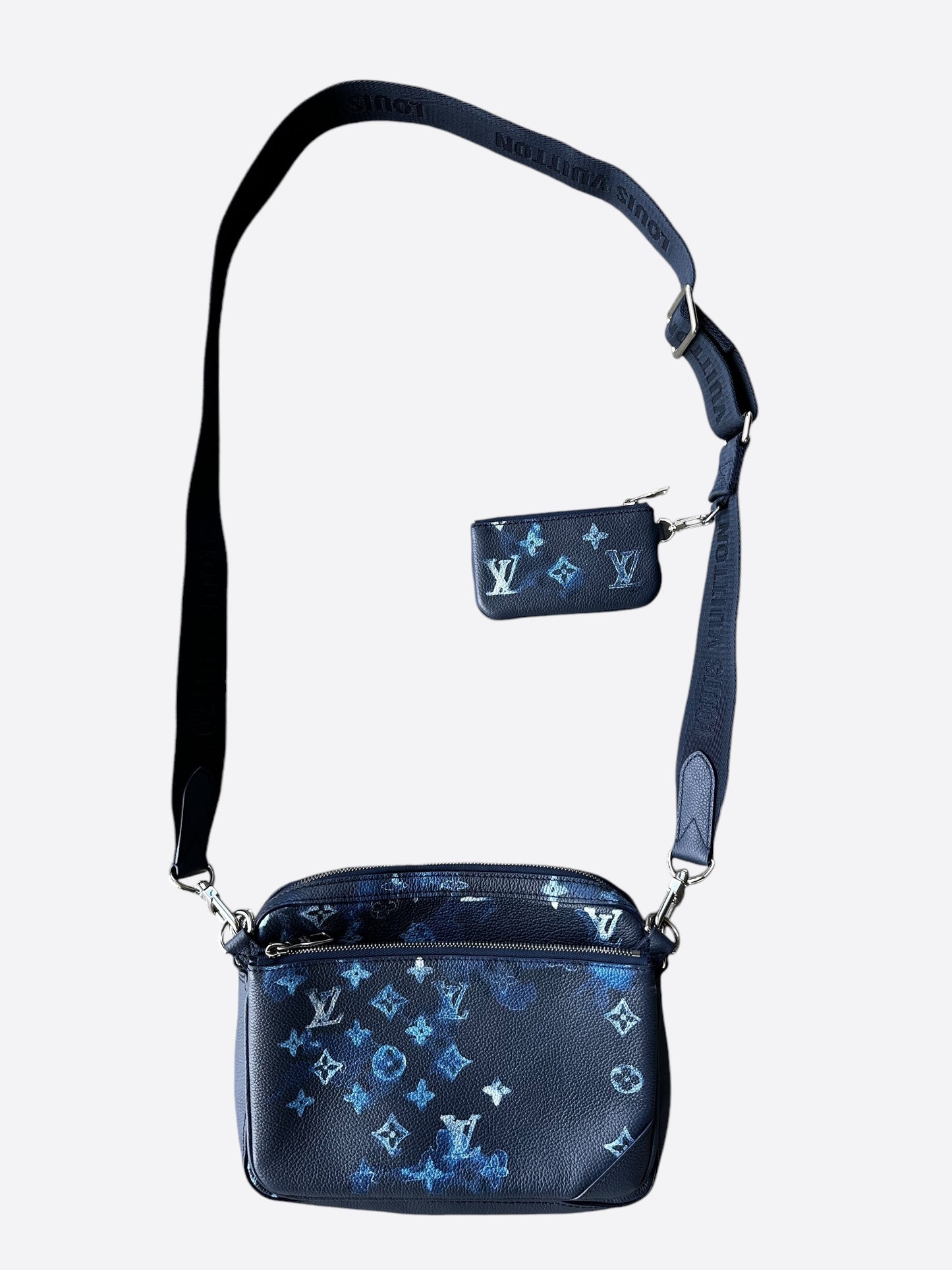 Louis Vuitton Blue Watercolor Monogram Trio Messenger