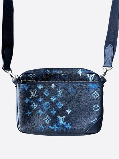 Louis Vuitton Blue Watercolor Monogram Trio Messenger