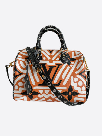 Louis Vuitton Orange Crafty Monogram Speedy 25