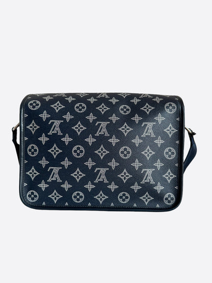 Louis Vuitton Chapman Brothers Blue Savane Monogram Lion Messenger Bag