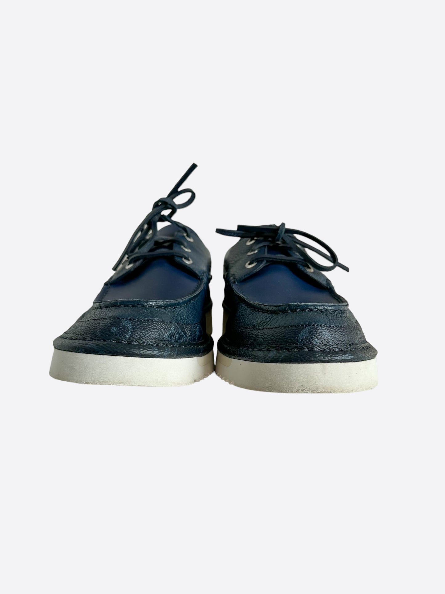 Louis Vuitton Blue Monogram Boat Shoes – Savonches