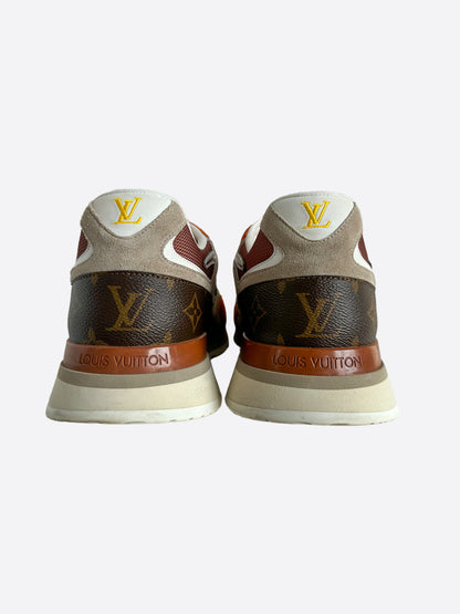 Louis Vuitton Beige & Orange Monogram Run Away Sneakers