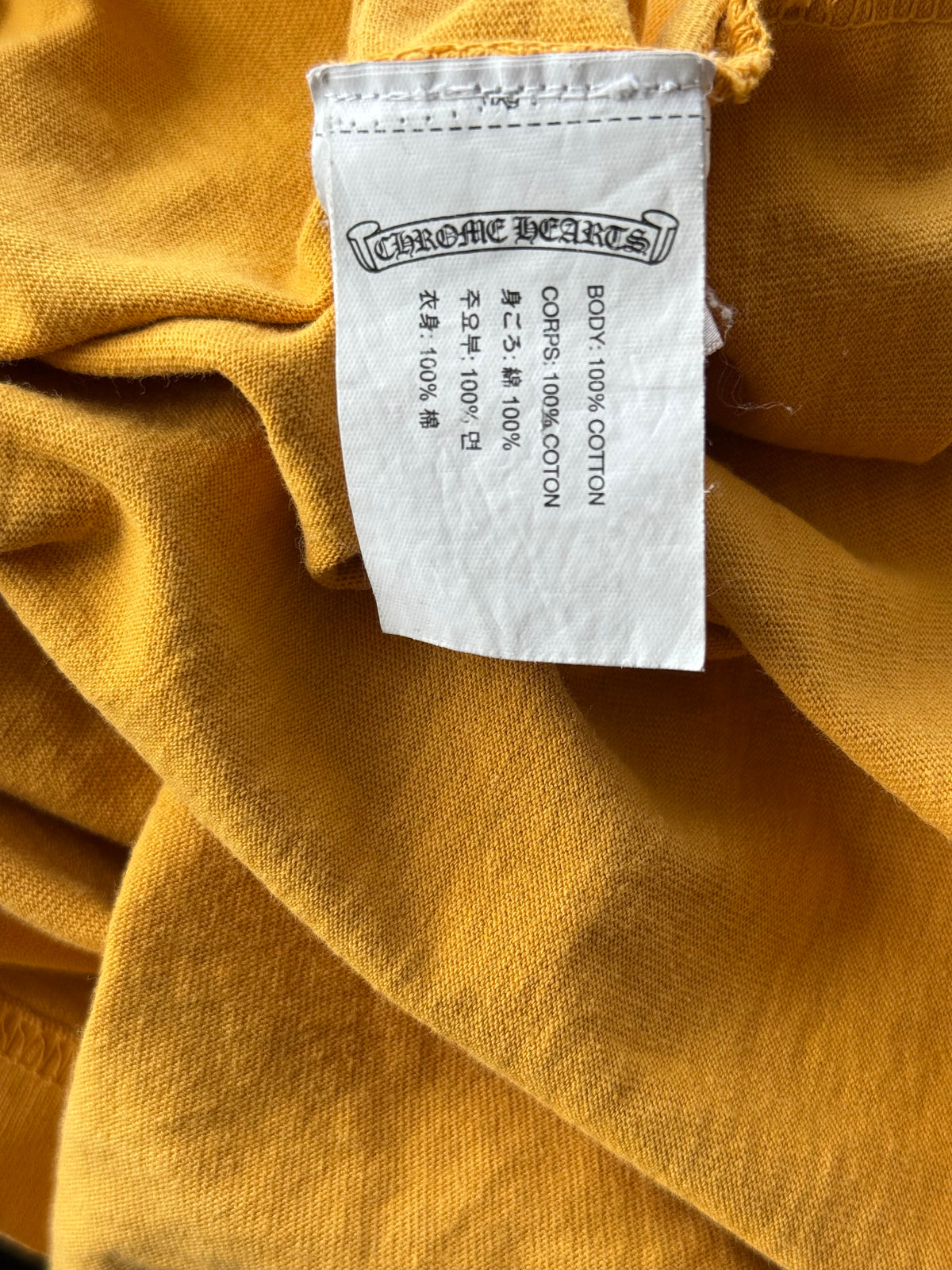Chrome Hearts Yellow & Black Script Logo Longsleeve T-Shirt
