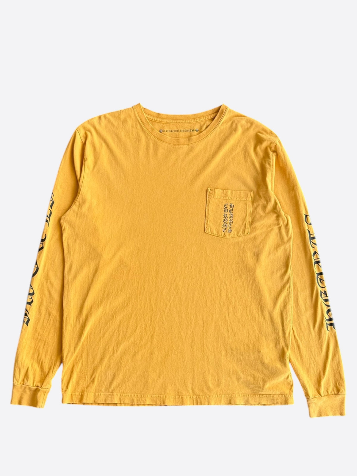 Chrome Hearts Yellow & Black Script Logo Longsleeve T-Shirt