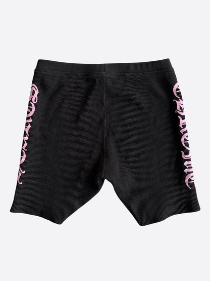Chrome Hearts Matty Boy Black & Pink Logo Thermal Biker Women's Shorts