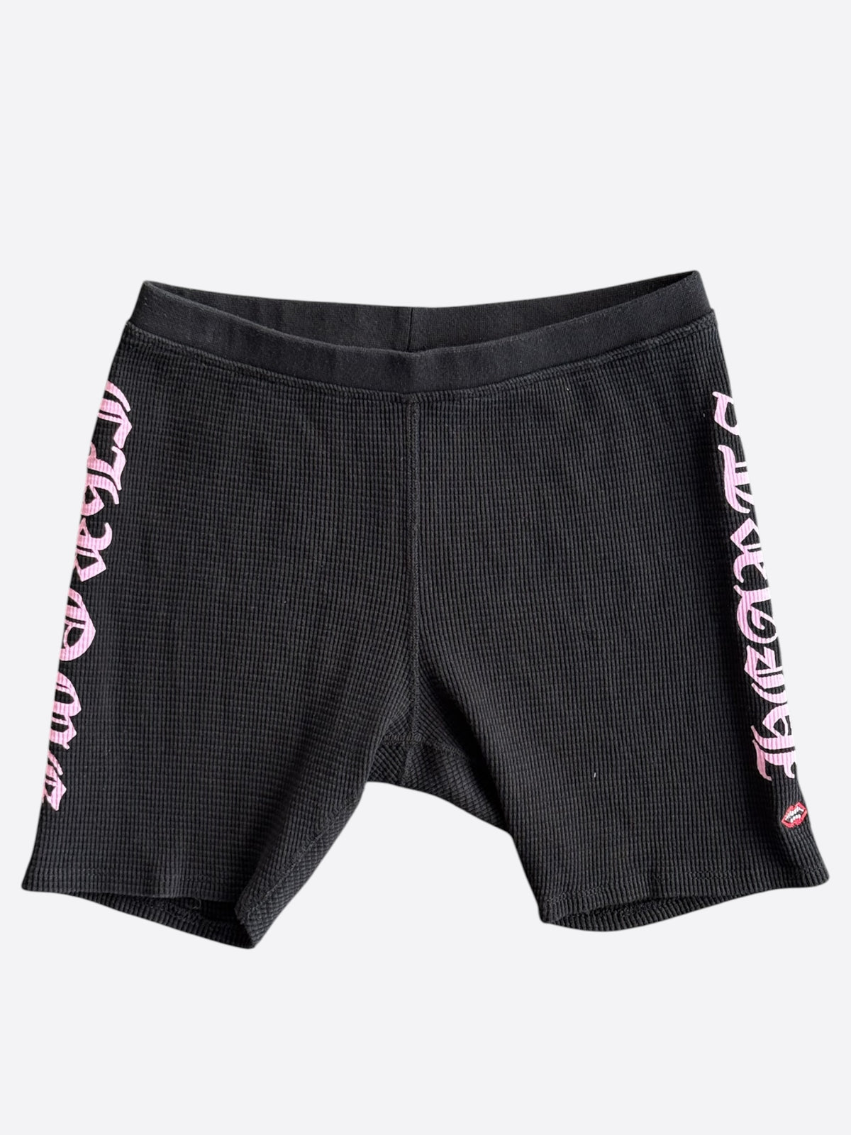 Chrome Hearts Matty Boy Black & Pink Logo Thermal Biker Women's Shorts