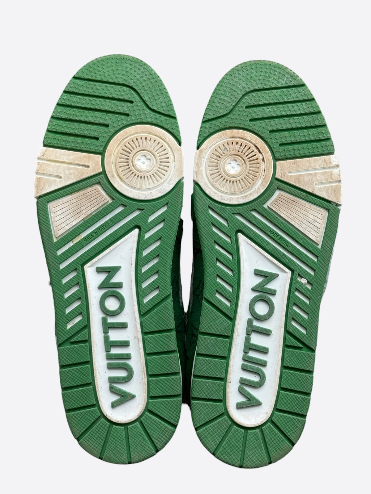 Louis Vuitton Green & White Denim Monogram Trainers