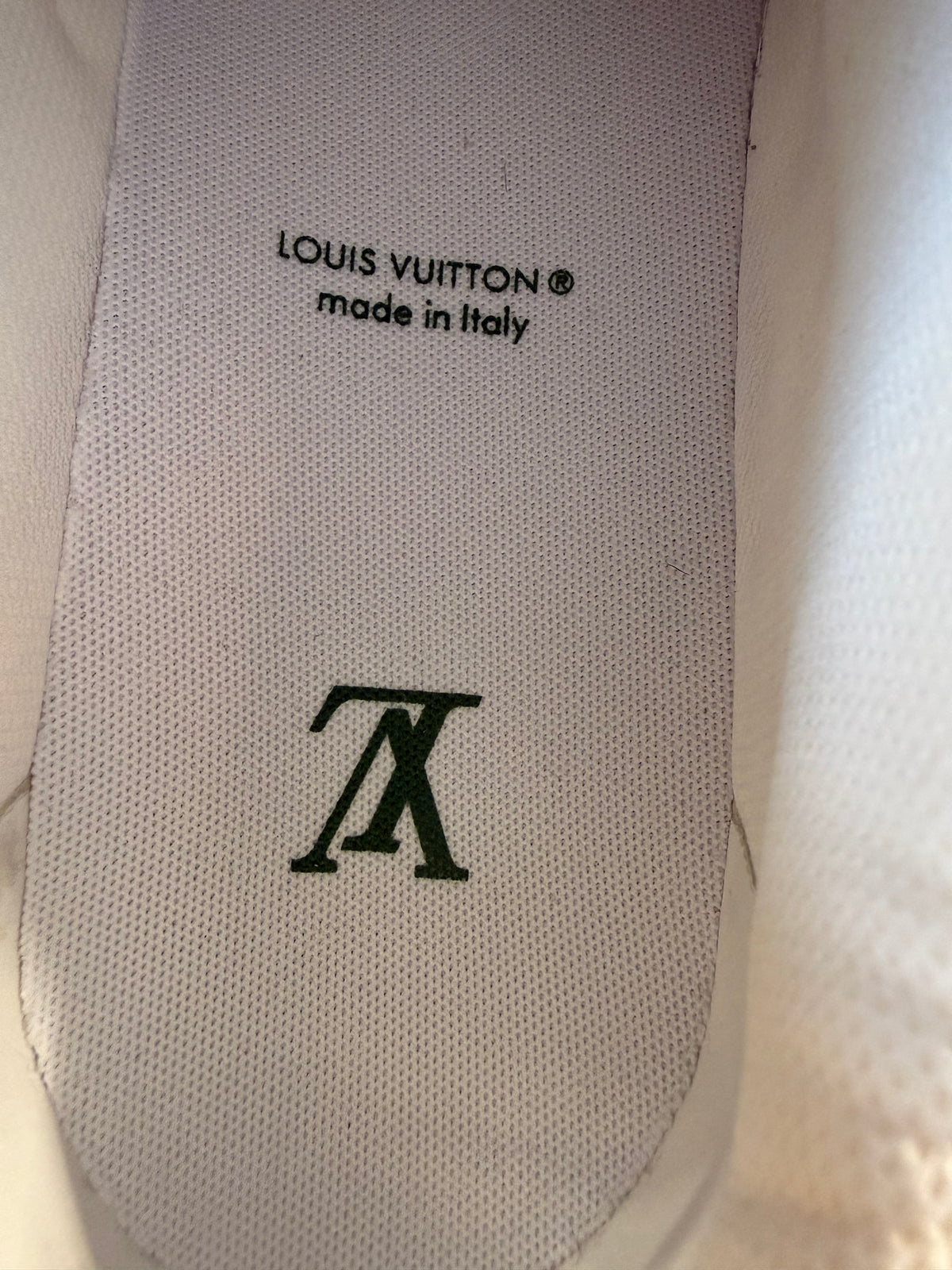 Louis Vuitton Green & White Denim Monogram Trainers