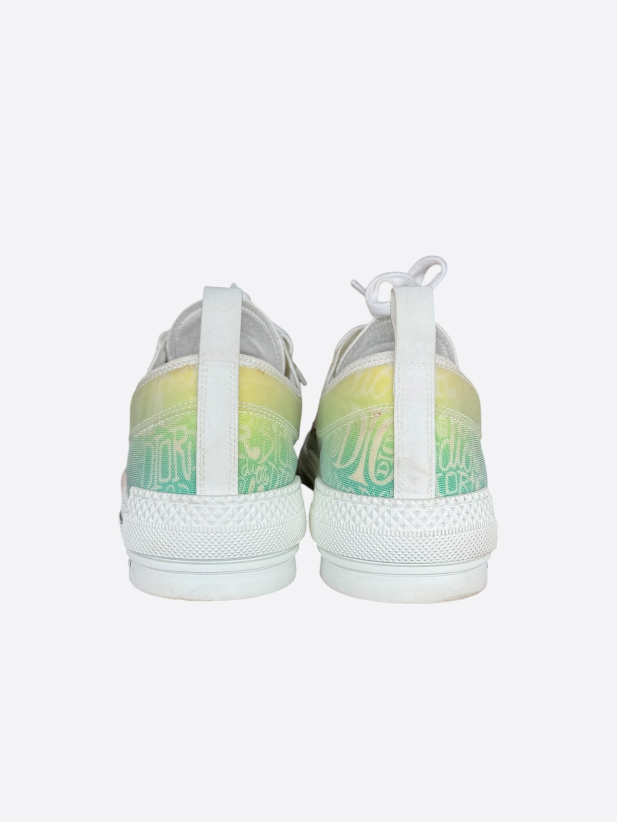 Dior Stussy White & Green Gradient Logo B23 Sneakers