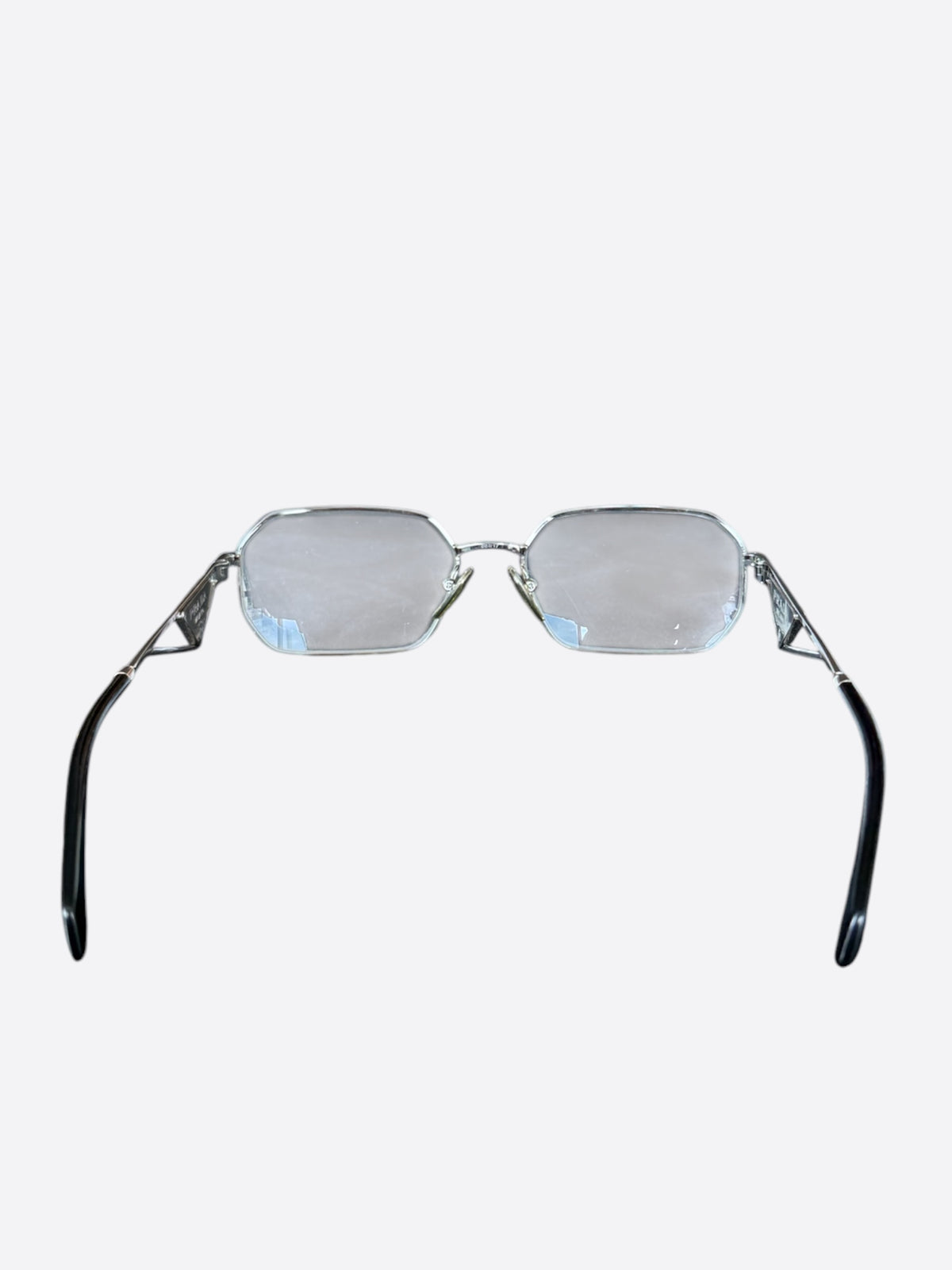 Prada Silver & Black Clear Glasses