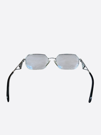 Prada Silver & Black Clear Glasses