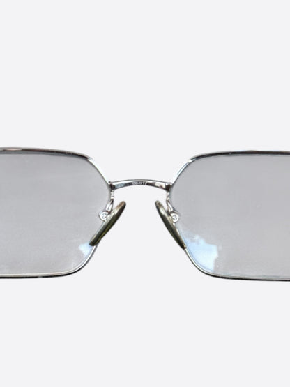 Prada Silver & Black Clear Glasses