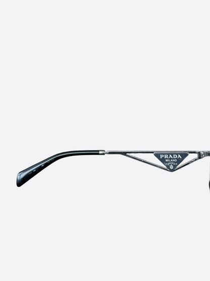 Prada Silver & Black Clear Glasses