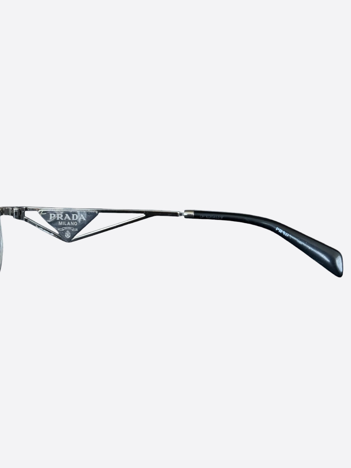 Prada Silver & Black Clear Glasses