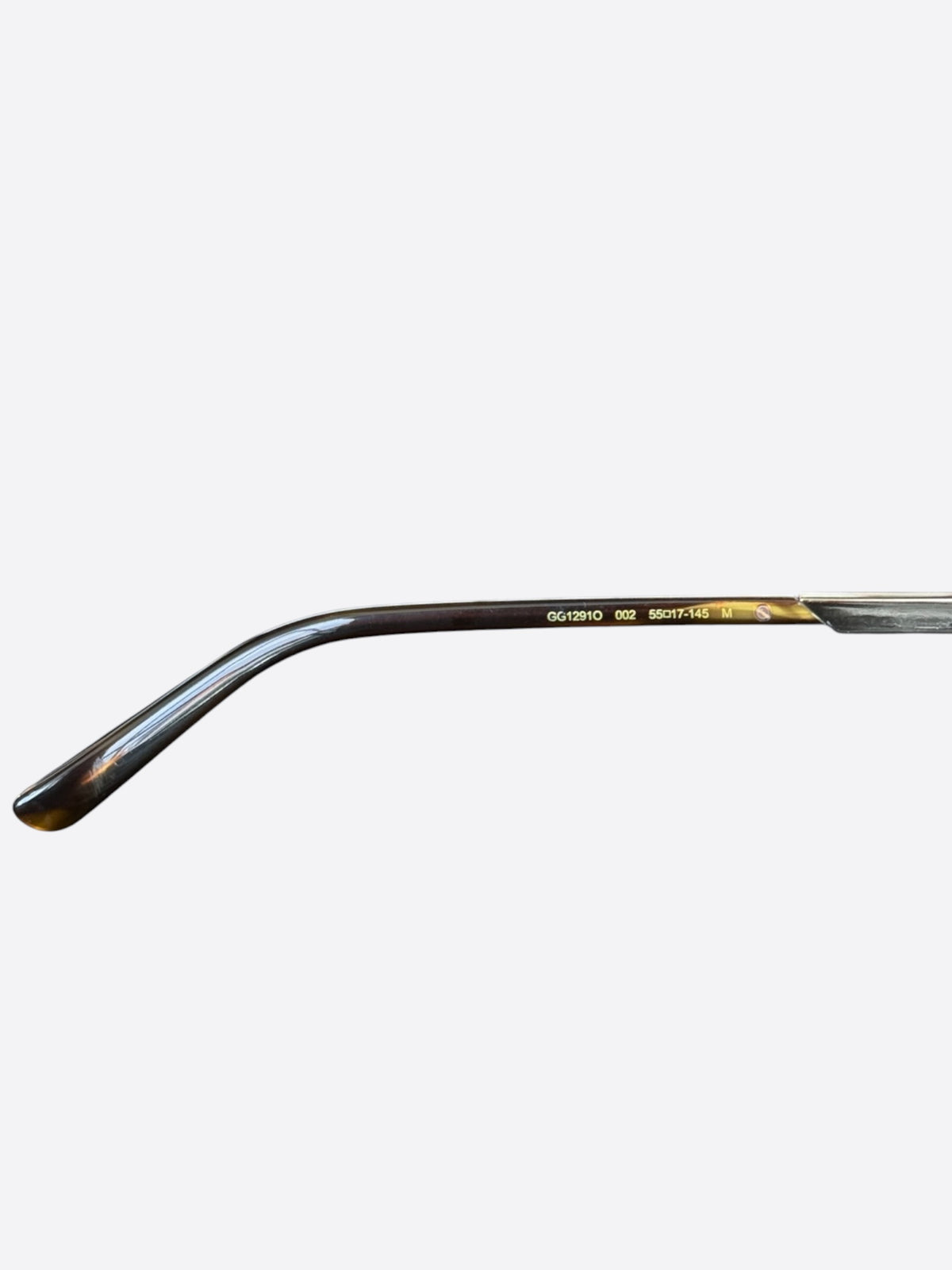 Gucci Silver & Brown Clear Glasses