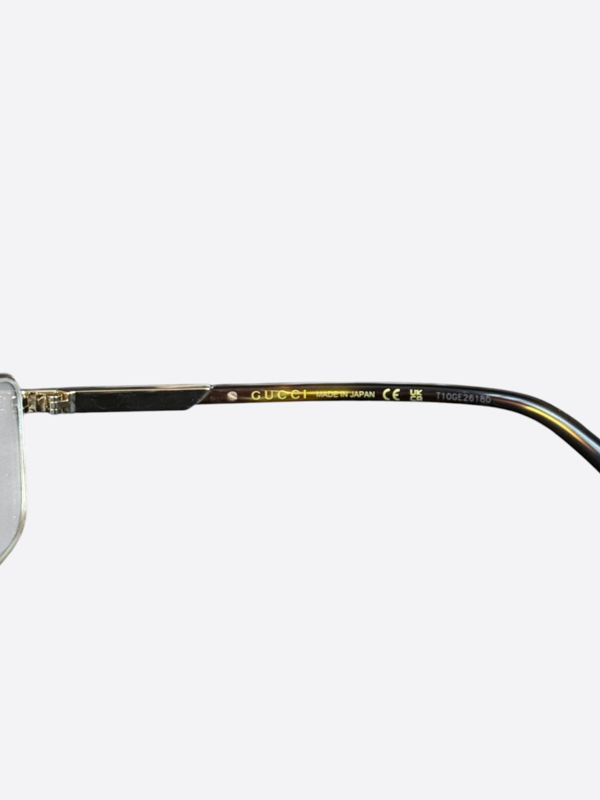 Gucci Silver & Brown Clear Glasses