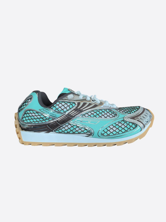 Bottega Veneta Turquoise & Silver Orbit Sneakers