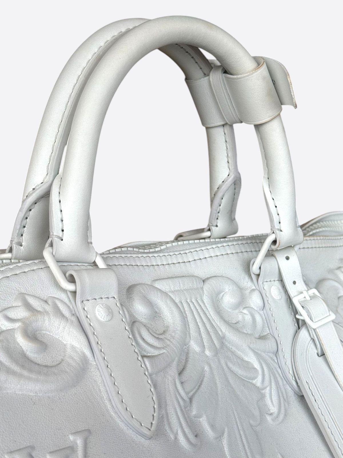 Louis Vuitton White Ornament Monogram Keepall 50