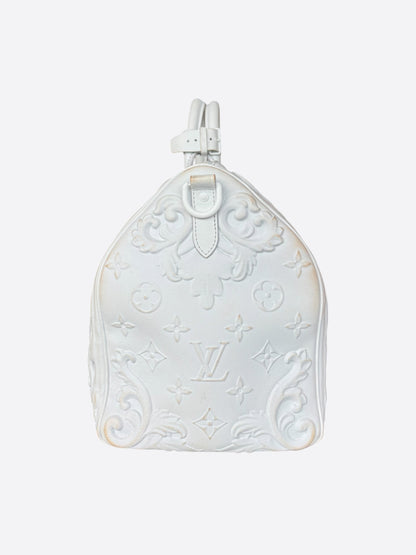 Louis Vuitton White Ornament Monogram Keepall 50