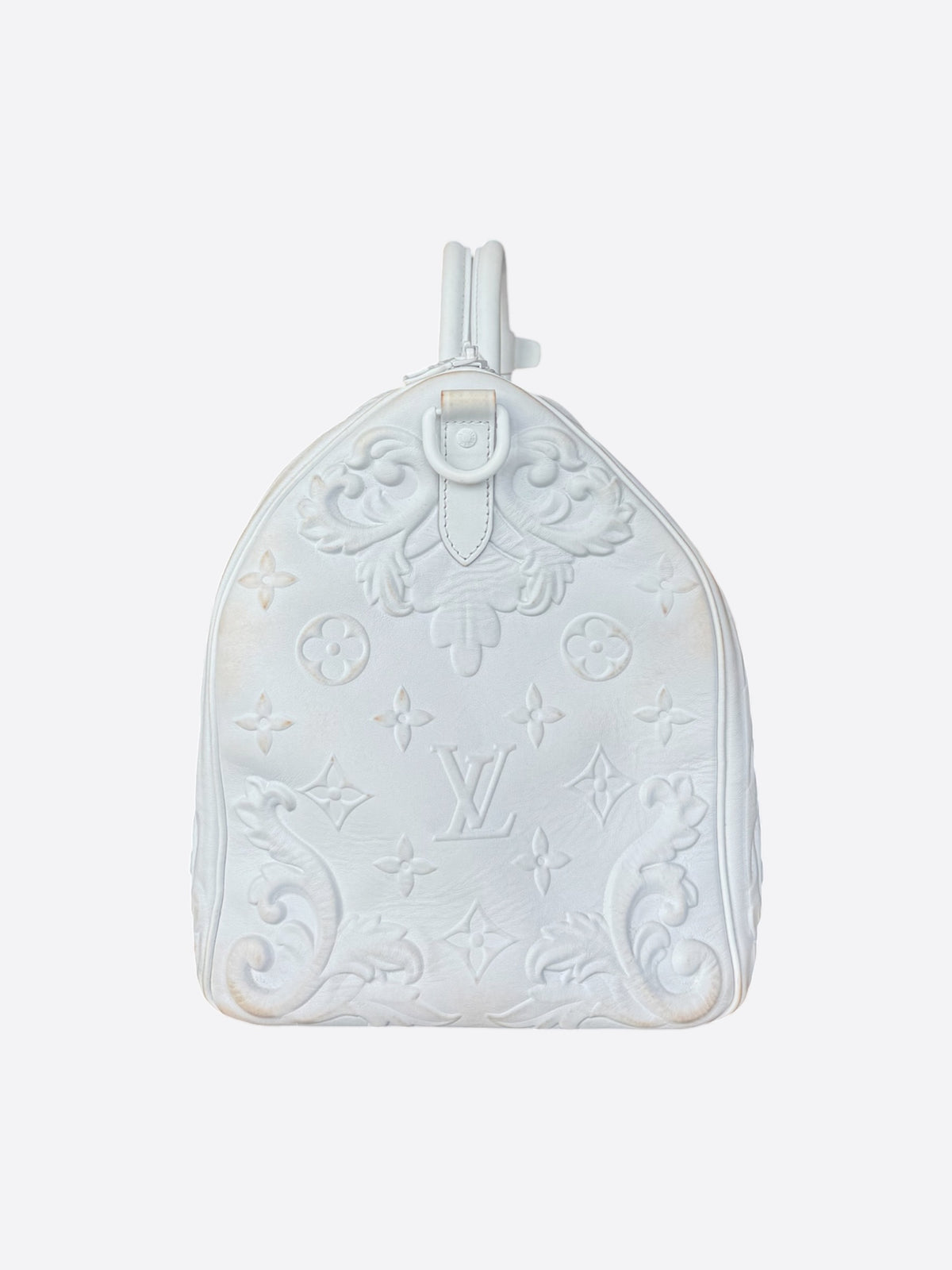 Louis Vuitton White Ornament Monogram Keepall 50