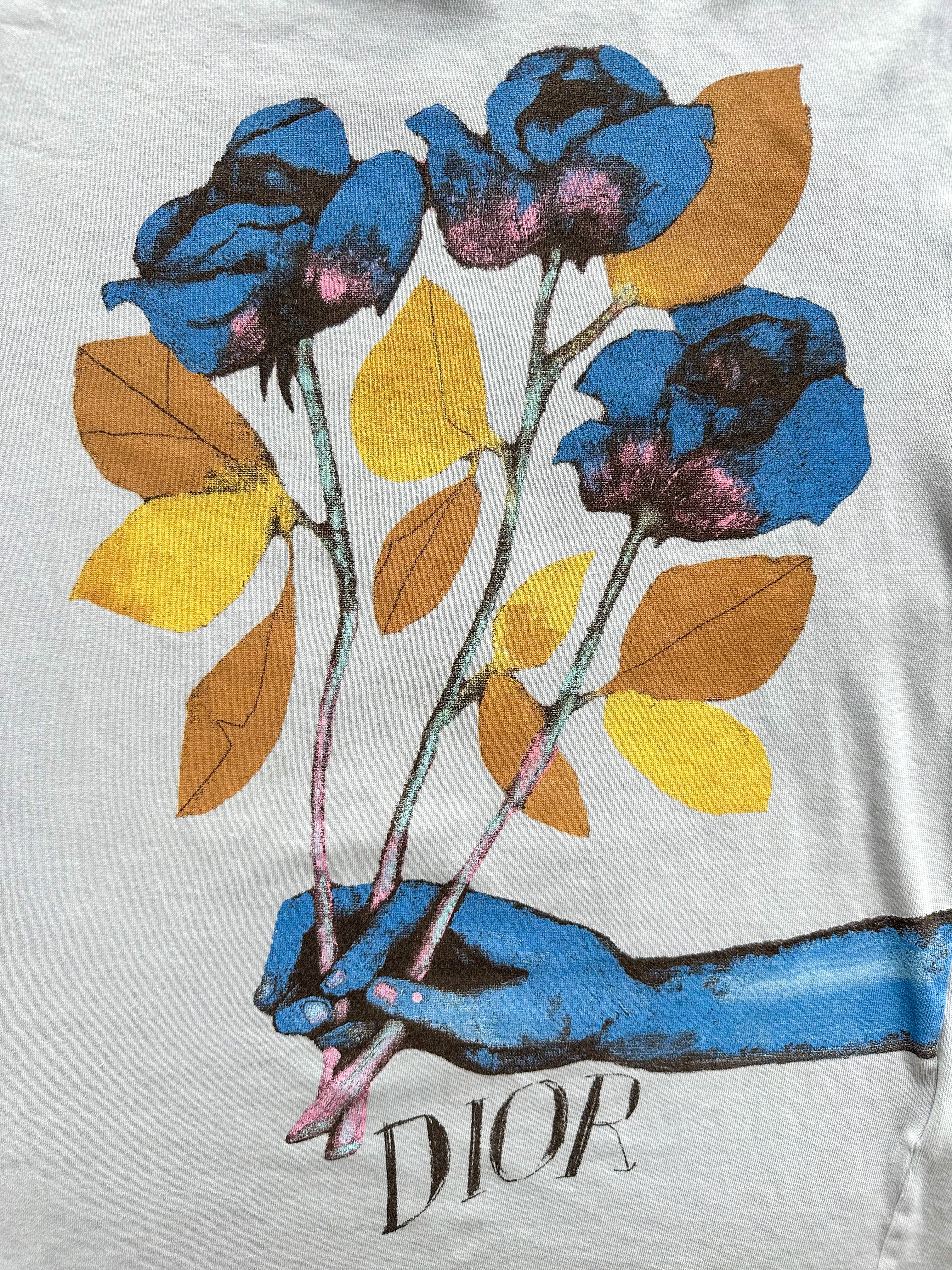 Dior Alex Fonton Blue Flower T Shirt