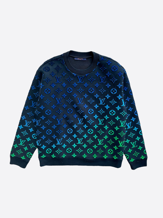 Louis Vuitton Blue & Green Gradient Monogram Sweater