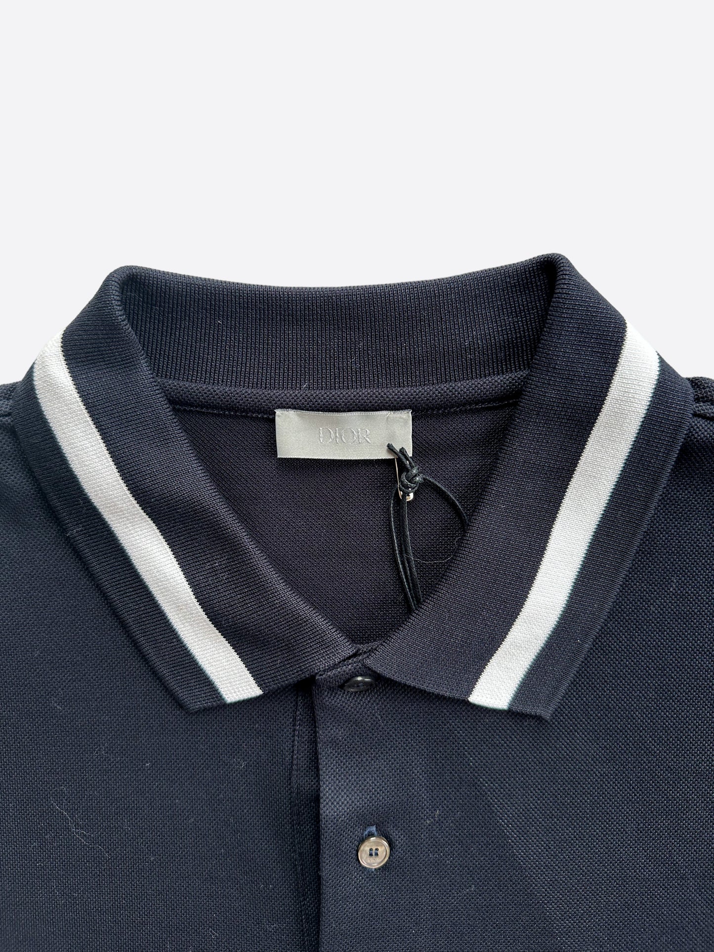 Dior Jordan Navy Wings Logo Embroidered Polo