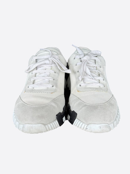 Hermes Beige & Orange Bouncing Sneakers