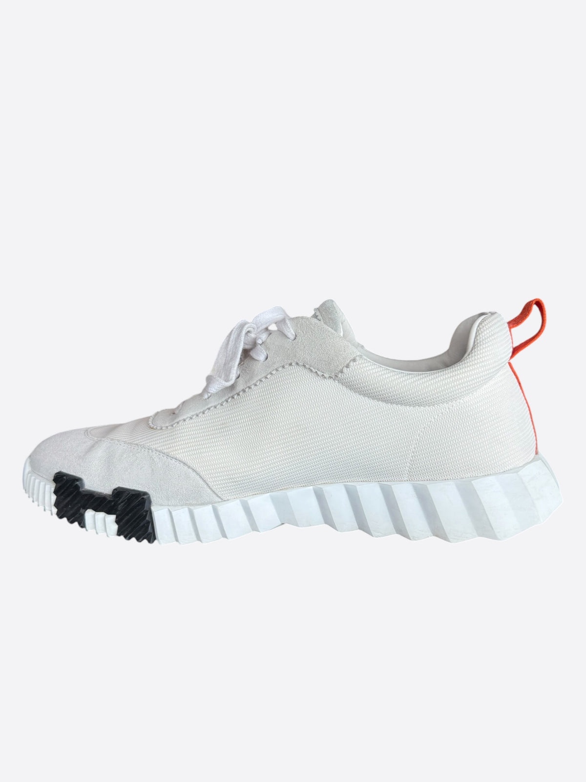 Hermes Beige & Orange Bouncing Sneakers
