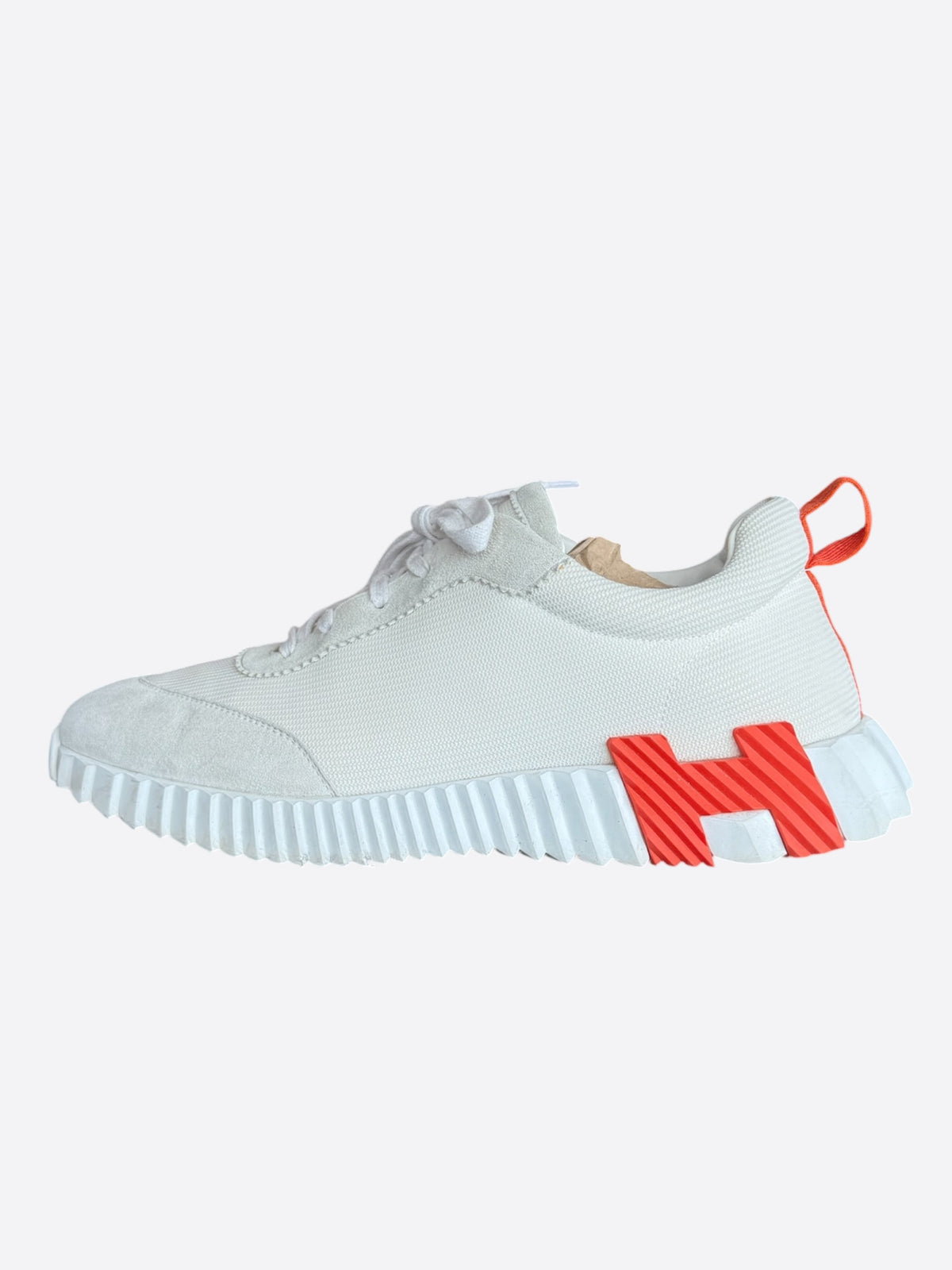 Hermes Beige & Orange Bouncing Sneakers