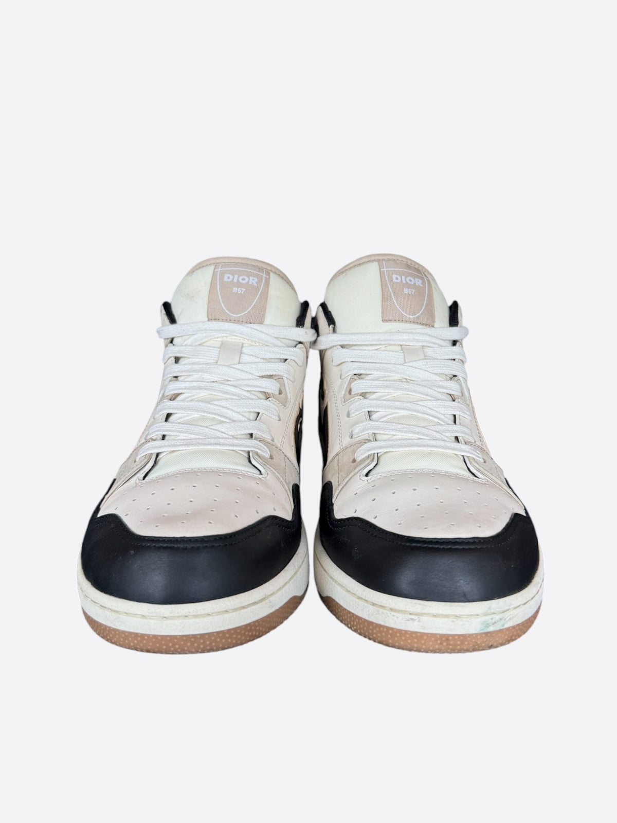 Dior Beige & Black B57 Mid Top Sneakers