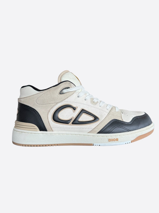 Dior Beige & Black B57 Mid Top Sneakers