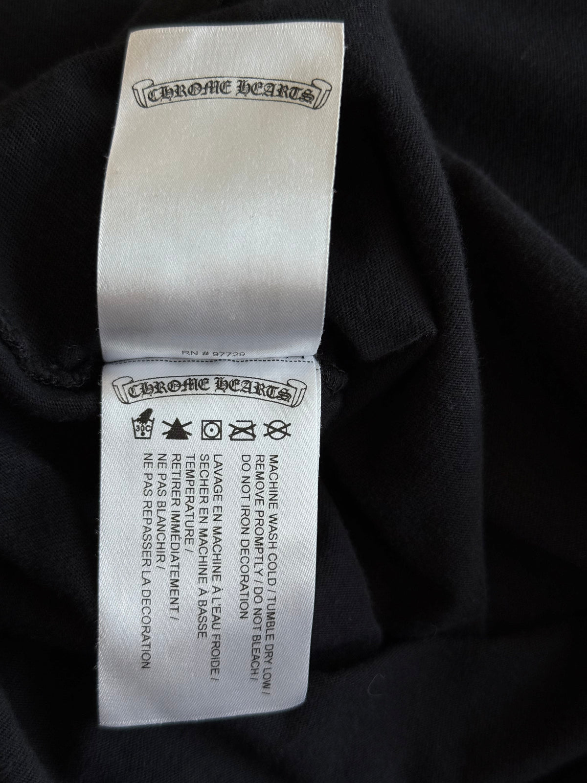 Chrome Hearts Black & White Scroll Logo T-Shirt