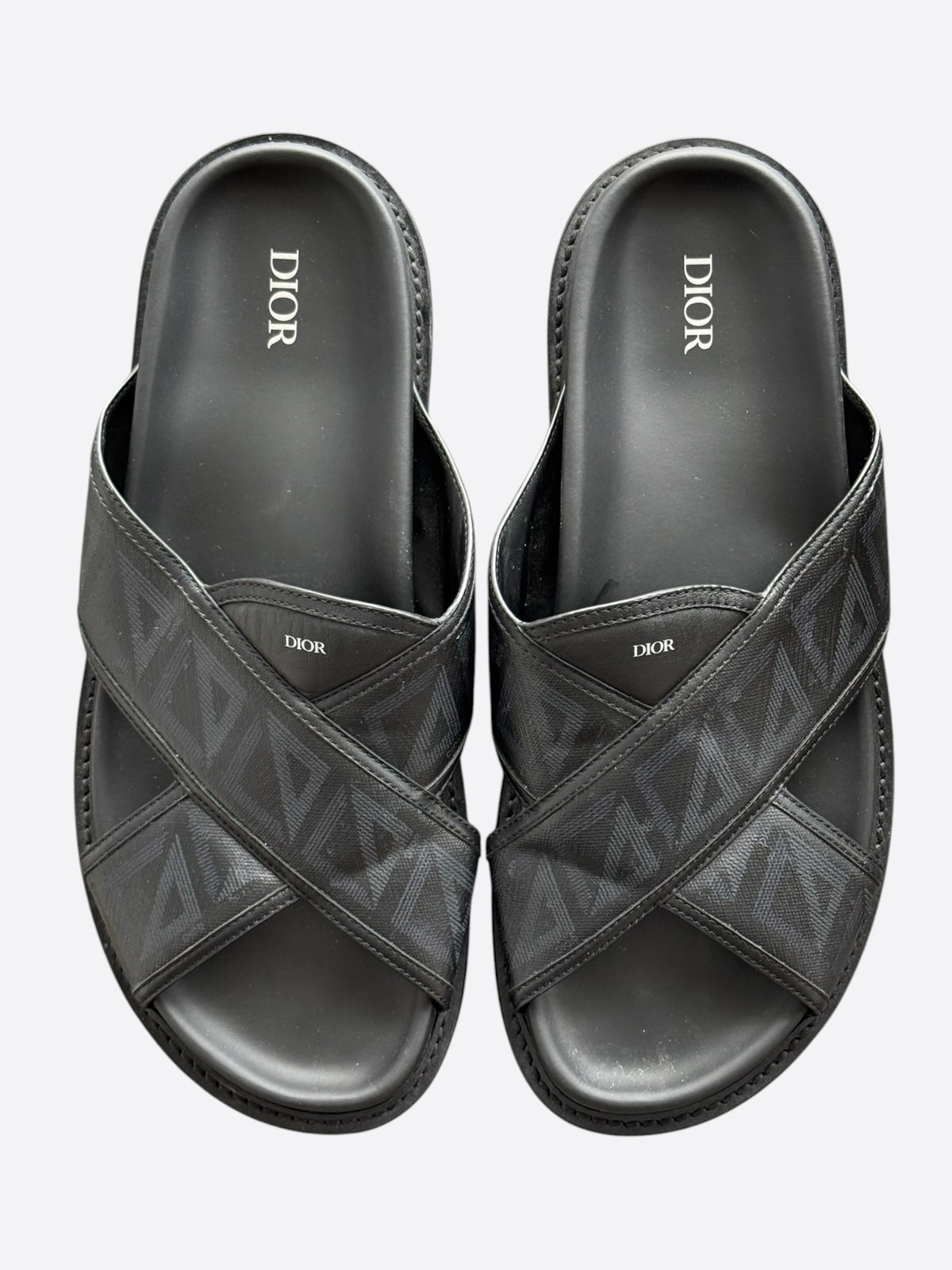 Dior Black CD Diamond Logo Alias Sandals