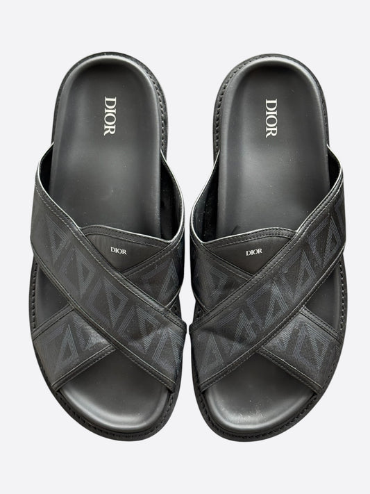 Dior Black CD Diamond Logo Alias Sandals