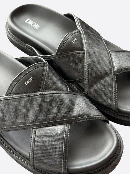 Dior Black CD Diamond Logo Alias Sandals