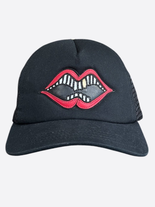 Chrome Hearts Matty Boy Black & Red Chomper Trucker Hat